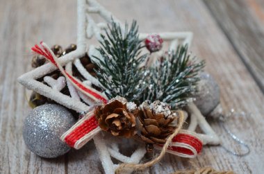Noel ağacı süsleme yıldızı. Yaklaş.