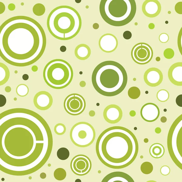 Nahtloses Muster mit Kreisen, Ringen in hellgrünem Ton — Stockvektor