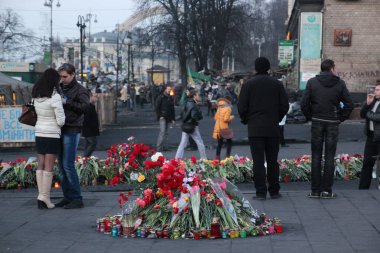 Kyiv, Ukrayna - 8 Mart 2014: Uluslararası Kadınlar Günü Kyiv, Meydan 'da