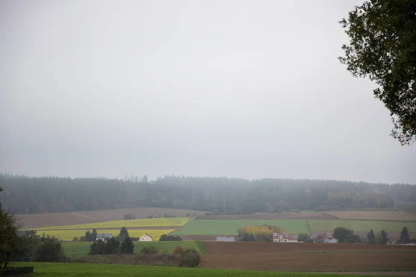 Matin Brumeux Dans Campagne Près Ratisbonne Automne Photo Haute Qualité — Photo