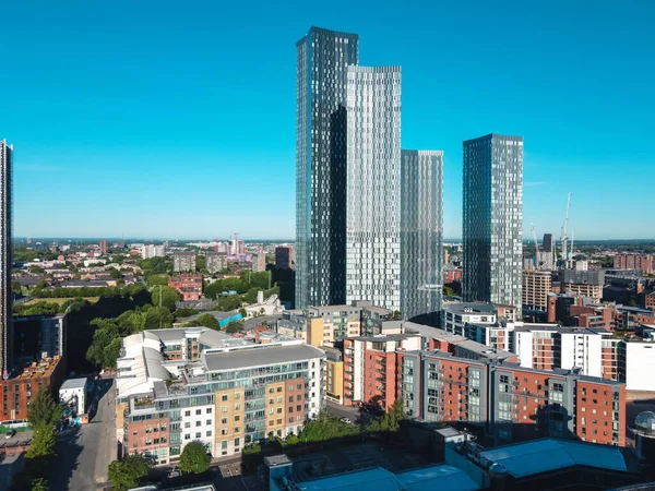 Manchester City Centre Drone Aerial View Building Work Sky Stock Snímky
