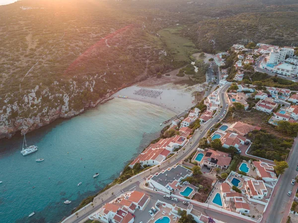 İnsansız Hava Aracı Havuz Evleri İspanya Balear Adası Menorkası