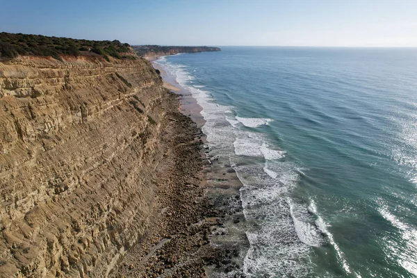 Letecký Pohled Rybáři Stezka Algarve Lagos Porto Praia Luz Pláž — Stock fotografie