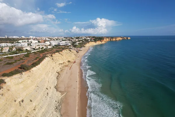 Letecký Pohled Rybáři Stezka Algarve Lagos Porto Praia Luz Pláž — Stock fotografie