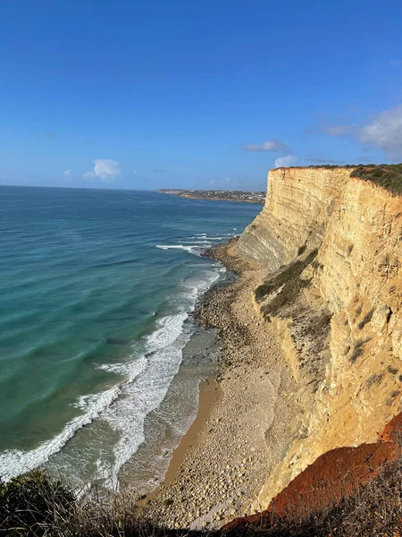 Vista Aerea Sentiero Dei Pescatori Algarve Portugal Lagos Porto Praia — Foto Stock