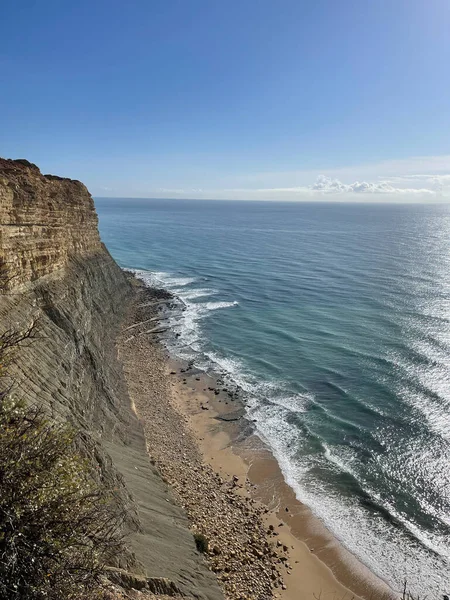 Letecký Pohled Rybáři Stezka Algarve Lagos Porto Praia Luz Pláž — Stock fotografie