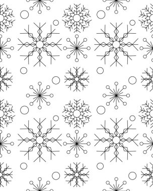 Şov tanelerinin vektör deseni. Sembolik desen, monokrom, arka plan, Noel duvar kağıdı, kartpostal, sosyal medya şablonu