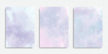 Pastel renkli suluboya arkaplan seti