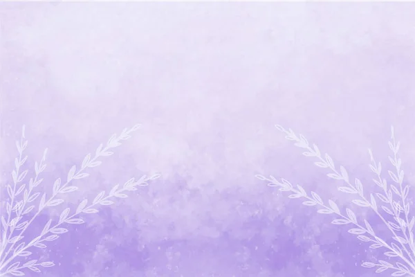 Acquerello astratto viola sfondo con fiori bianchi — Vettoriale Stock