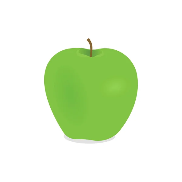 Простое зеленое яблоко в плоском стиле — стоковый вектор