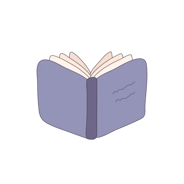 Desenho de livro de escola aberta ilustração. Ícone do doodle do caderno. Diário desenhado à mão —  Vetores de Stock