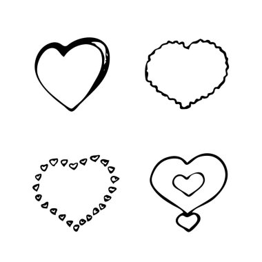 El çizilmiş kalp seti