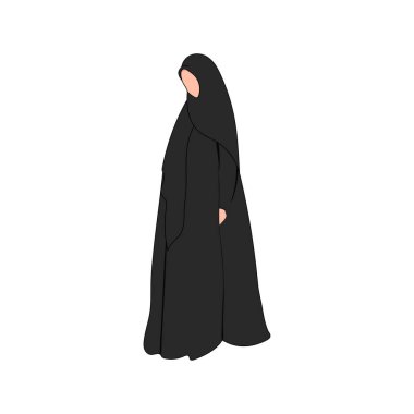 Müslüman kadın silueti tesettüre ve abaya 'da