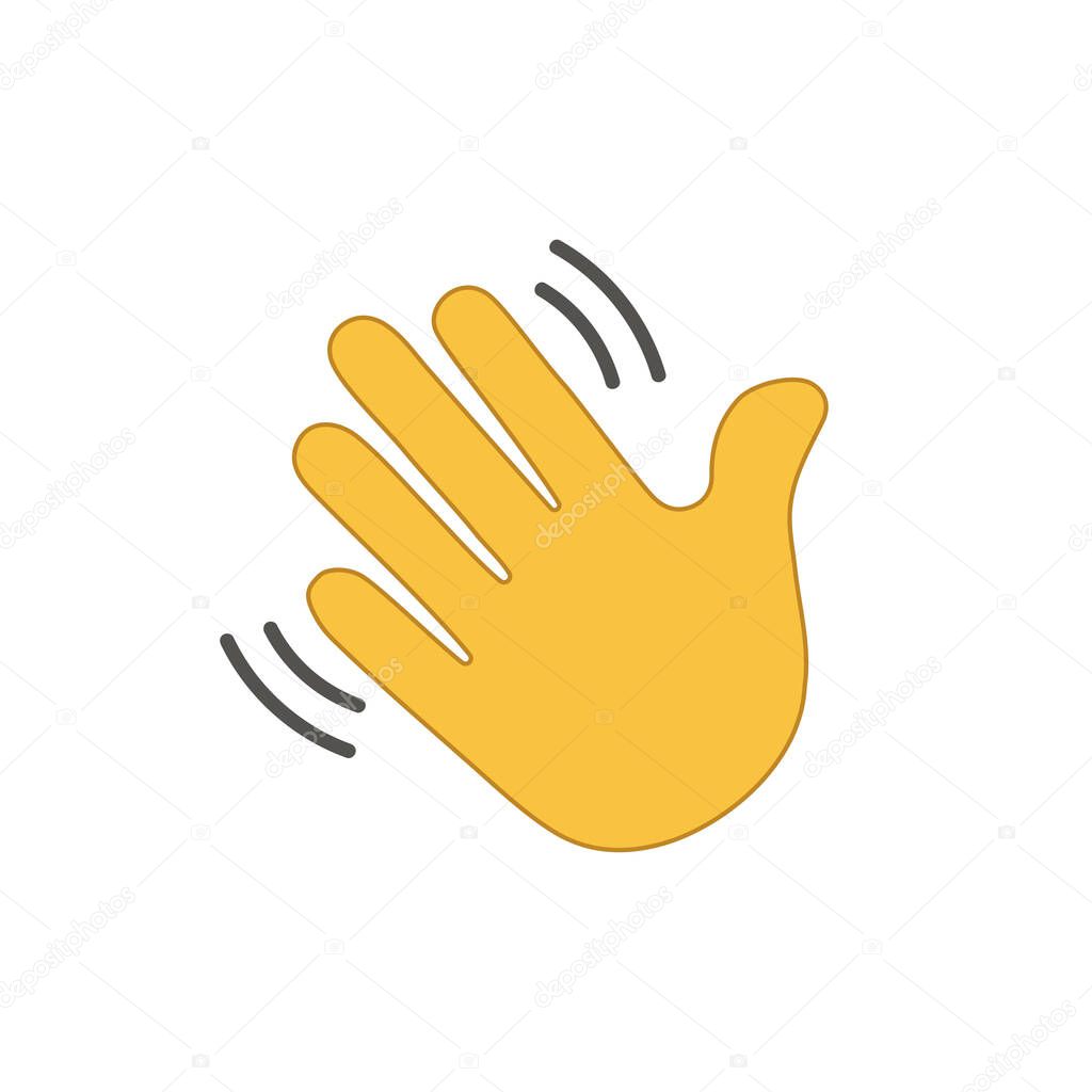 Clubhouse icon with slogan Drop-in Audio. Vector icon symbolizing gesture wave hand, hello, hi, bye, goodbye, hey. Clubhouse logo app