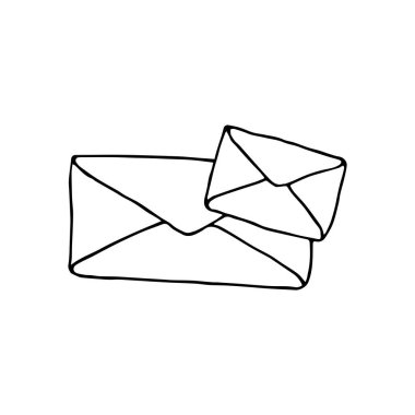 Posta simgesi, kapalı zarflar, e-posta sembolü. Harf taslağı