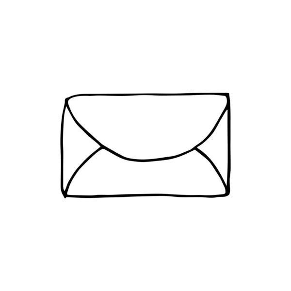 Icona di posta, busta chiusa, simbolo di posta elettronica. Lettera di schizzo — Foto Stock