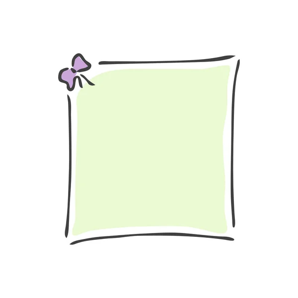 Τετράγωνο πλαίσιο doodle με ποικίλο απλό μικρό τόξο απομονώνονται σε λευκό φόντο. Χειροποίητη απεικόνιση — Διανυσματικό Αρχείο