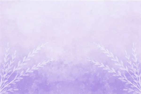 紫色抽象水彩画背景，白色花朵 — 图库照片