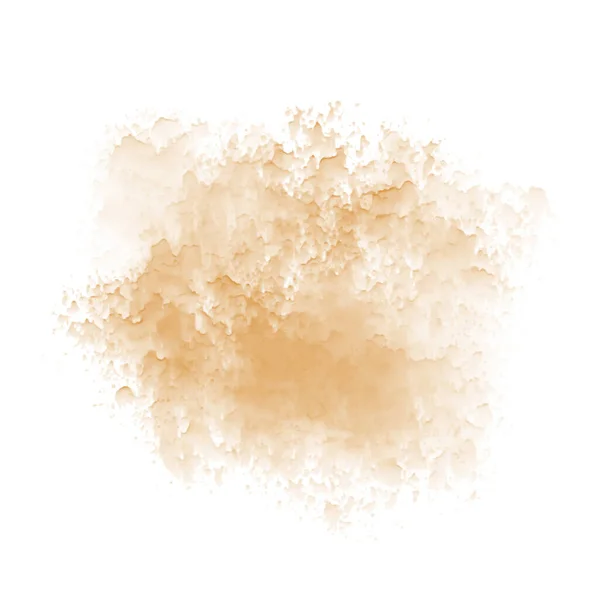 Mancha de acuarela beige abstracta sobre un fondo blanco — Vector de stock