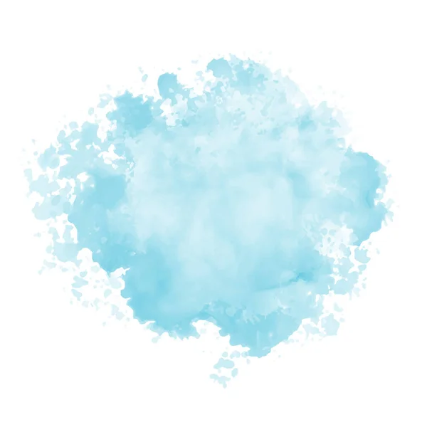 Patrón abstracto con nube de acuarela azul sobre fondo blanco — Vector de stock