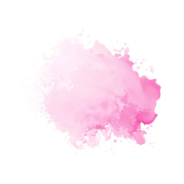 Eau aquarelle rose abstraite éclaboussure sur un fond blanc — Image vectorielle