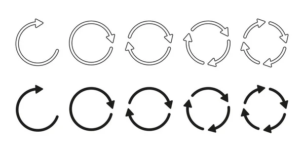 Set of circle arrow icons