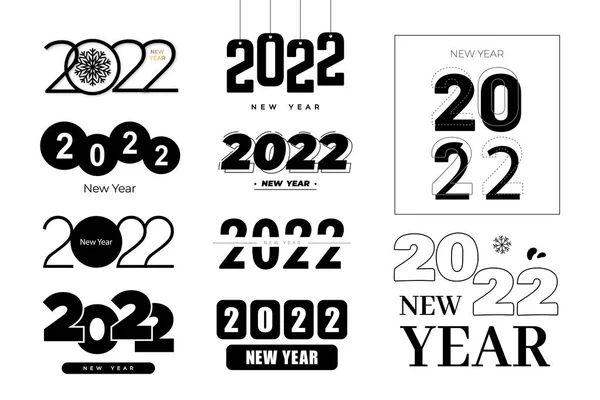 2022 Nowy rok logo tekst projekt zestaw. Kalendarz numerów 2022 — Zdjęcie stockowe