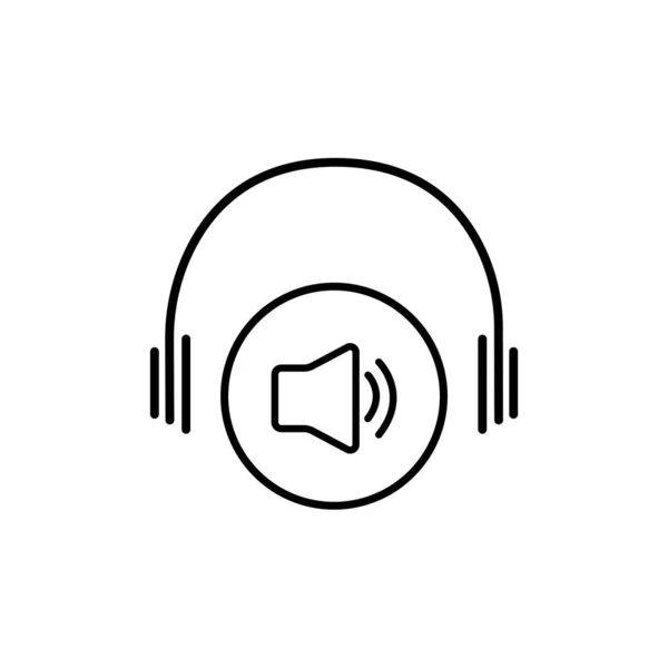 Volume audio icon with headphone. Sound earphone symbol — Stock Photo, Image