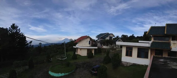 View Village Indonesia Mountain Blue Sky — Stock Photo, Image