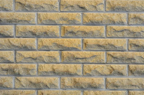 Brick Facade Tiles Chipped Yellow Bricks Texture Facade — Stockfoto