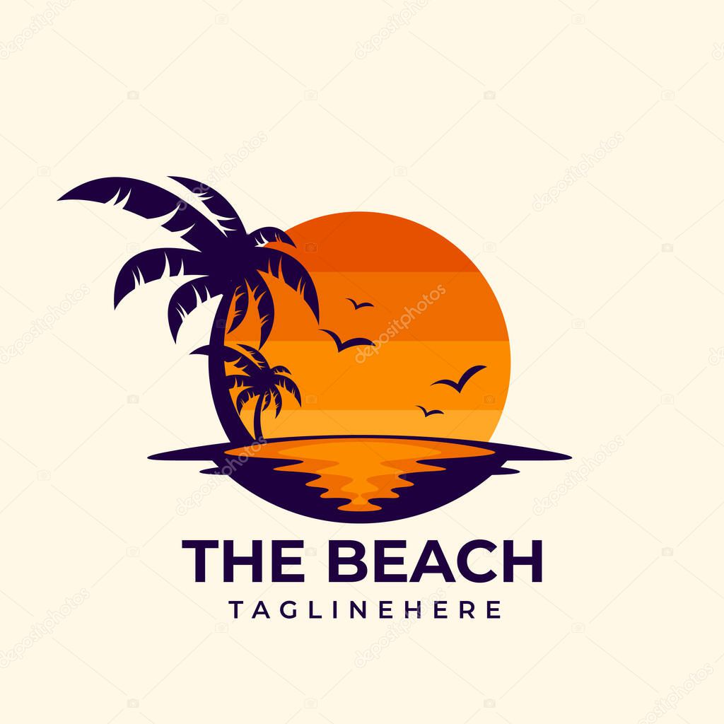 Vector Logo Illustration Beach