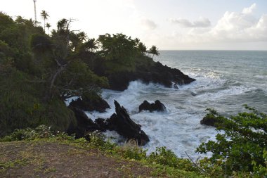 Toco plajı ve kıyı şeridi, Toco, Trinidad ve Tobago.