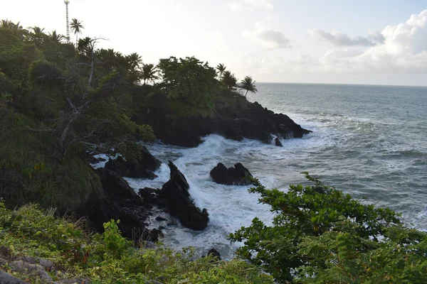 Toco plajı ve kıyı şeridi, Toco, Trinidad ve Tobago.