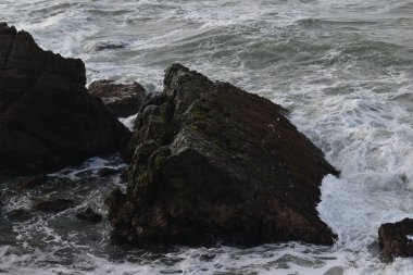 Galera Point, Toco, Trinidad ve Tobago 'dan okyanus manzarası.