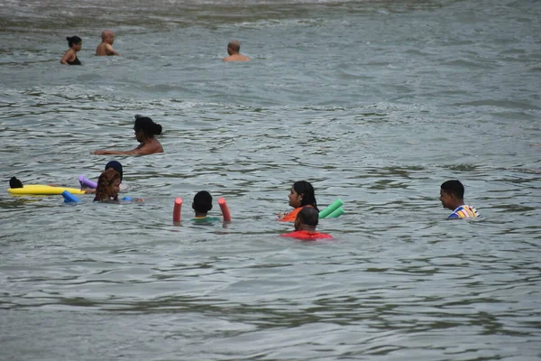 Toco Trinidad Tobago Março 2022 Praias Desfrute Banho Praia Manhã — Fotografia de Stock