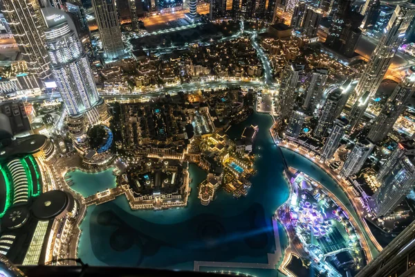 Dubai Birleşik Arap Emirlikleri Aralık 2021 Arial Gökdeleni Gece Burj — Stok fotoğraf