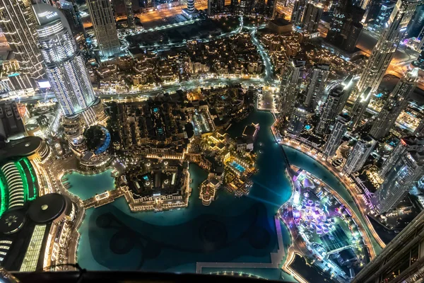 Dubai Birleşik Arap Emirlikleri Aralık 2021 Arial Gökdeleni Gece Burj — Stok fotoğraf