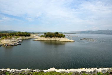 Santiago city, Isabela, Philippines, July 4, 2022, around Magat Dam completed in 1982 on the Magat River, there is lot of fishing farms around there.