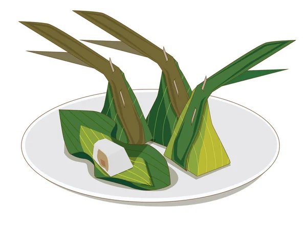 Illustration Thai Dessert Doftande Söt Läcker För Att Göra Affisch — Stock vektor