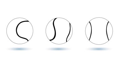 Tenis topu illüstrasyonu, gölge, çizgiler, beyaz arkaplan çizimler, resimler, kartlar, posterler, halkla ilişkiler için diğer tasarımlar için