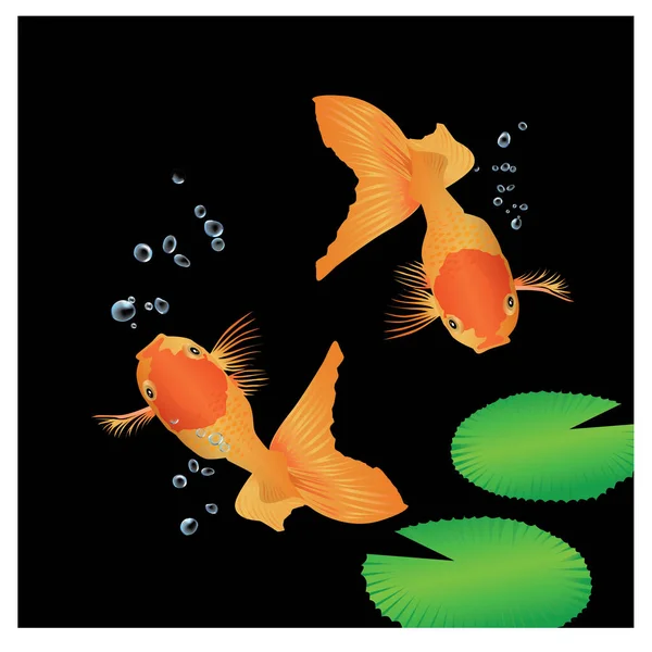 Illustrazione Collezione Nuoto Pesci Rossi Molti Disegni Fare Poster Icone — Vettoriale Stock