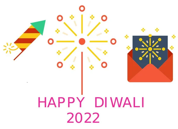 Illustration Happy Diwali 2022 Greeting Festival Lights Illustration Wishes Everyone — Stock Photo, Image