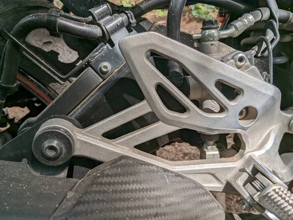 Motosiklet motoruna yakın çekim. Yüksek kalite fotoğraf