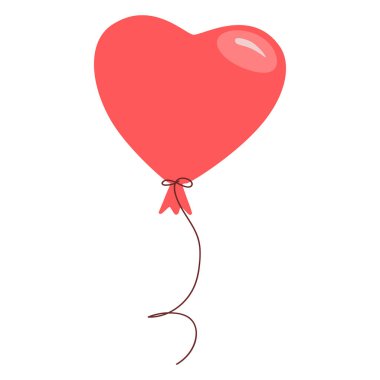 Hand drawn heart ballon. Vector doodle sketch illustration isolated on white background.