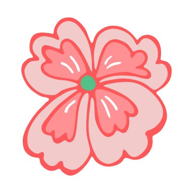 El çizimi çiçek beyaz arka planda izole. Dekoratif karalama çizimi. Vektör çiçek ögesi.