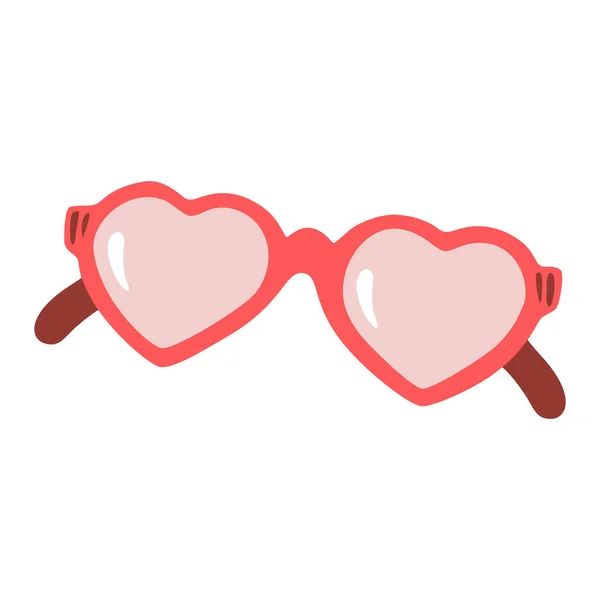 Hand Drawn Sunglasses Heart Shape Vector Doodle Sketch Illustration Isolated — Vettoriale Stock