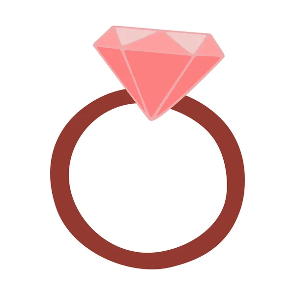 Hand Drawn Ring Diamond Shining Symbol Sign Icon Talisman Vector — Stock vektor