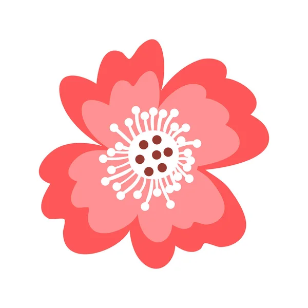 Handgezeichnete Blume Isoliert Auf Weißem Hintergrund Dekorative Kritzelskizze Illustration Vektorflorales — Stockvektor