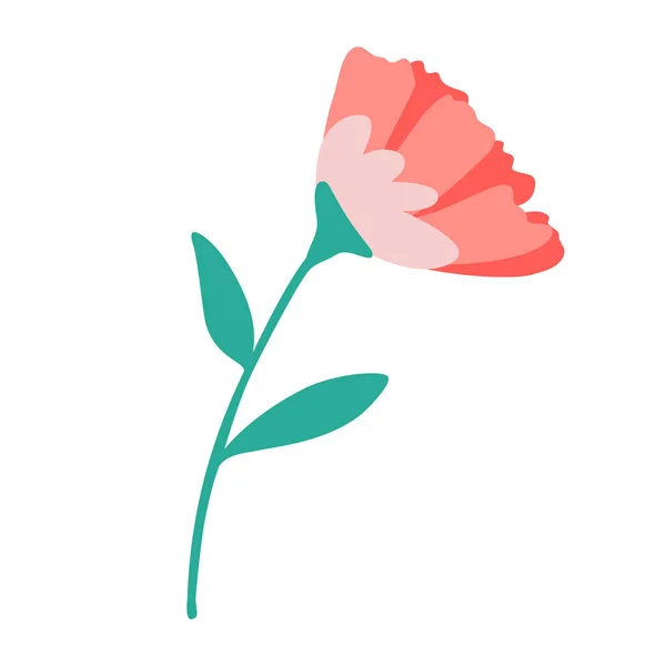 Handgezeichnete Blume Isoliert Auf Weißem Hintergrund Dekorative Kritzelskizze Illustration Vektorflorales — Stockvektor