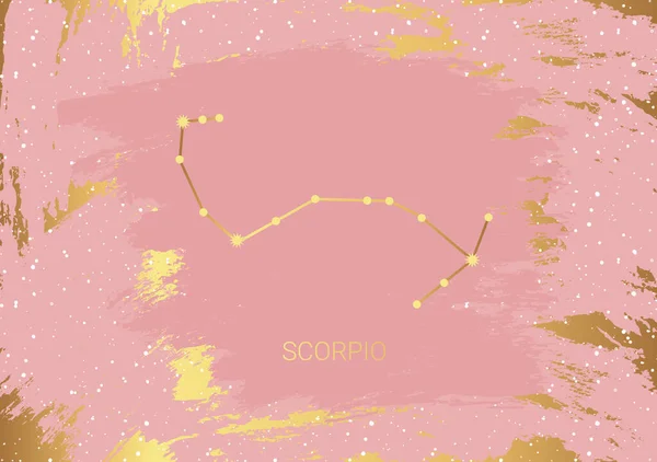 Carte Tirée Main Scorpion Étoile Pinceau Constellation Espace Céleste Symbole — Image vectorielle